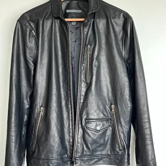 John Varvatos York Leather Jacket. size EU 48 USA 38.